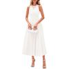 image:imagePRETTYGARDEN Spring Casual Dresses for Women 2026 Summer Business Work Midi Sleeveless A Line Pleated Cocktail DressWhite