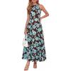 image:imagePRETTYGARDEN Summer Halter Dresses for Women 2026 Vacation Outfits Sleeveless Polka Dot Sundress Wedding Guest Maxi DressFloral Brown Blue