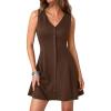 image:imagePRETTYGARDEN Sundresses for Women 2026 Casual Short Summer Dresses Sleeveless V Neck Tank A Line Spring Beach Vacation DressBrown