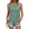 image:imagePRETTYGARDEN Tank Tops for Women 2026 Summer Sleeveless Wide Strap Tops Spring Fashion Casual Flowy Loose Fit Workout ShirtsSage Green