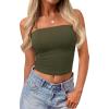 image:imagePRETTYGARDEN Women Tube Tops Strapless Going Out Top 2026 Spring Fashion Y2K Summer Bandeau Shirt Beach Vacation ClothesArmy Green