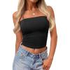 image:imagePRETTYGARDEN Women Tube Tops Strapless Going Out Top 2026 Spring Fashion Y2K Summer Bandeau Shirt Beach Vacation ClothesBlack