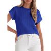 image:imagePRETTYGARDEN Womens 2026 Spring Fashion Sweater Vest Business Casual Crochet Tops Cap Sleeve Knit Shirt Beach Summer OutfitsRoyal Blue