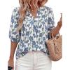 Floral White Blue