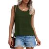 image:imagePRETTYGARDEN Womens Crochet Tank Tops 2026 Summer Spring Sleeveless Tops Cute Sweater Vest Trendy Boho Beach Vacation ClothesArmy Green