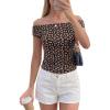 image:imagePRETTYGARDEN Womens Off The Shoulder Tops 2026 Summer Y2K Clothes Going Out Shirts Ruched Tank Top Date Night OutfitsFloral Black Orange