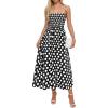 image:imagePRETTYGARDEN Womens Polka Dot Dress 2026 Summer Spaghetti Strap Smocked Sundress Beach Vacation Wedding Guest Midi DressesBlack
