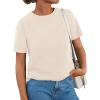 image:imagePRETTYGARDEN Womens Short Sleeve Tops Summer 2026 Casual Crewneck Cotton Basic Tee Shirts Fashion Clothing Spring OutfitsBeige