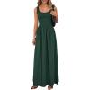 image:imagePRETTYGARDEN Womens Summer Casual Scoop Neck Sleeveless Long Dresses Tank Top Patchwork Aline Swing Maxi Dress with PocketsDark Green