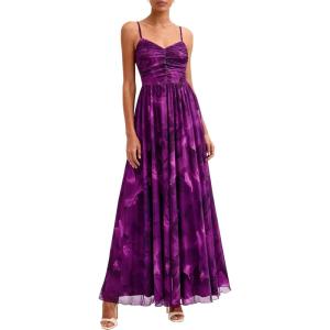 image:imagePRETTYGARDEN Women Summer Floral Maxi Dress 2026 Spirng Spaghetti Strap Mesh Boho Sundress Party Beach Vacation Long DressesFloral Purple