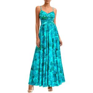 image:imagePRETTYGARDEN Women Summer Floral Maxi Dress 2026 Spirng Spaghetti Strap Mesh Boho Sundress Party Beach Vacation Long DressesGreen Floral