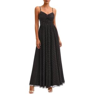 image:imagePRETTYGARDEN Women Summer Floral Maxi Dress 2026 Spirng Spaghetti Strap Mesh Boho Sundress Party Beach Vacation Long DressesPolka Dot Black White