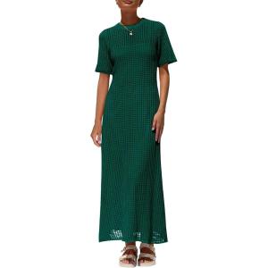 image:imagePRETTYGARDEN Womens Eyelet Cover Up Dress 2026 Summer Vacation Resort Maxi Dresses Beach Short Sleeve Hollow Out SundressGreen