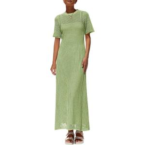 image:imagePRETTYGARDEN Womens Eyelet Cover Up Dress 2026 Summer Vacation Resort Maxi Dresses Beach Short Sleeve Hollow Out SundressMint Green