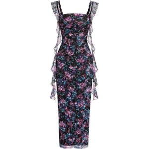 image:imagePRETTYGARDEN Womens Spring Formal Dress 2026 Summer Elegant Sleeveless Floral Lace Cocktail Wedding Guest Maxi Long DressesFloral Black