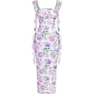 image:imagePRETTYGARDEN Womens Spring Formal Dress 2026 Summer Elegant Sleeveless Floral Lace Cocktail Wedding Guest Maxi Long DressesFloral Purple