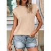 image:imagePRETTYGARDEN Blouses for Women Dressy Casual 2026 Spring Summer Business Office Tops Cap Sleeve Textured Cute Work ShirtApricot