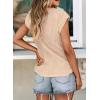 image:imagePRETTYGARDEN Blouses for Women Dressy Casual 2026 Spring Summer Business Office Tops Cap Sleeve Textured Cute Work ShirtApricot