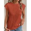 image:imagePRETTYGARDEN Blouses for Women Dressy Casual 2026 Spring Summer Business Office Tops Cap Sleeve Textured Cute Work ShirtBrick Red