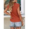image:imagePRETTYGARDEN Blouses for Women Dressy Casual 2026 Spring Summer Business Office Tops Cap Sleeve Textured Cute Work ShirtBrick Red