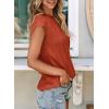 image:imagePRETTYGARDEN Blouses for Women Dressy Casual 2026 Spring Summer Business Office Tops Cap Sleeve Textured Cute Work ShirtBrick Red