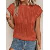 image:imagePRETTYGARDEN Blouses for Women Dressy Casual 2026 Spring Summer Business Office Tops Cap Sleeve Textured Cute Work ShirtBrick Red