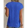 image:imagePRETTYGARDEN Blouses for Women Dressy Casual 2026 Spring Summer Business Office Tops Cap Sleeve Textured Cute Work ShirtBrilliant Blue