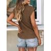 image:imagePRETTYGARDEN Blouses for Women Dressy Casual 2026 Spring Summer Business Office Tops Cap Sleeve Textured Cute Work ShirtCoffee