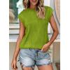 image:imagePRETTYGARDEN Blouses for Women Dressy Casual 2026 Spring Summer Business Office Tops Cap Sleeve Textured Cute Work ShirtGrass Green