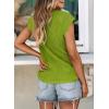 image:imagePRETTYGARDEN Blouses for Women Dressy Casual 2026 Spring Summer Business Office Tops Cap Sleeve Textured Cute Work ShirtGrass Green