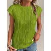 image:imagePRETTYGARDEN Blouses for Women Dressy Casual 2026 Spring Summer Business Office Tops Cap Sleeve Textured Cute Work ShirtGrass Green
