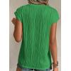image:imagePRETTYGARDEN Blouses for Women Dressy Casual 2026 Spring Summer Business Office Tops Cap Sleeve Textured Cute Work ShirtGreen