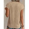image:imagePRETTYGARDEN Blouses for Women Dressy Casual 2026 Spring Summer Business Office Tops Cap Sleeve Textured Cute Work ShirtKhaki