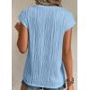 image:imagePRETTYGARDEN Blouses for Women Dressy Casual 2026 Spring Summer Business Office Tops Cap Sleeve Textured Cute Work ShirtLight Blue