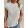 image:imagePRETTYGARDEN Blouses for Women Dressy Casual 2026 Spring Summer Business Office Tops Cap Sleeve Textured Cute Work ShirtLight Grey