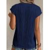 image:imagePRETTYGARDEN Blouses for Women Dressy Casual 2026 Spring Summer Business Office Tops Cap Sleeve Textured Cute Work ShirtNavy