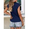 image:imagePRETTYGARDEN Blouses for Women Dressy Casual 2026 Spring Summer Business Office Tops Cap Sleeve Textured Cute Work ShirtNavy