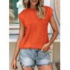 image:imagePRETTYGARDEN Blouses for Women Dressy Casual 2026 Spring Summer Business Office Tops Cap Sleeve Textured Cute Work ShirtOrange