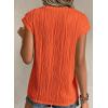 image:imagePRETTYGARDEN Blouses for Women Dressy Casual 2026 Spring Summer Business Office Tops Cap Sleeve Textured Cute Work ShirtOrange