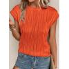 image:imagePRETTYGARDEN Blouses for Women Dressy Casual 2026 Spring Summer Business Office Tops Cap Sleeve Textured Cute Work ShirtOrange