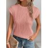 image:imagePRETTYGARDEN Blouses for Women Dressy Casual 2026 Spring Summer Business Office Tops Cap Sleeve Textured Cute Work ShirtPink