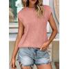 image:imagePRETTYGARDEN Blouses for Women Dressy Casual 2026 Spring Summer Business Office Tops Cap Sleeve Textured Cute Work ShirtPink