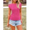 image:imagePRETTYGARDEN Blouses for Women Dressy Casual 2026 Spring Summer Business Office Tops Cap Sleeve Textured Cute Work ShirtRose Red
