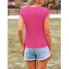 image:imagePRETTYGARDEN Blouses for Women Dressy Casual 2026 Spring Summer Business Office Tops Cap Sleeve Textured Cute Work ShirtRose Red