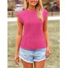 image:imagePRETTYGARDEN Blouses for Women Dressy Casual 2026 Spring Summer Business Office Tops Cap Sleeve Textured Cute Work ShirtRose Red