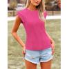 image:imagePRETTYGARDEN Blouses for Women Dressy Casual 2026 Spring Summer Business Office Tops Cap Sleeve Textured Cute Work ShirtRose Red