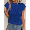 image:imagePRETTYGARDEN Blouses for Women Dressy Casual 2026 Spring Summer Business Office Tops Cap Sleeve Textured Cute Work ShirtRoyal Blue