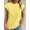 image:imagePRETTYGARDEN Blouses for Women Dressy Casual 2026 Spring Summer Business Office Tops Cap Sleeve Textured Cute Work ShirtTender Yellow