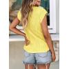 image:imagePRETTYGARDEN Blouses for Women Dressy Casual 2026 Spring Summer Business Office Tops Cap Sleeve Textured Cute Work ShirtTender Yellow