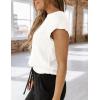 image:imagePRETTYGARDEN Blouses for Women Dressy Casual 2026 Spring Summer Business Office Tops Cap Sleeve Textured Cute Work ShirtWhite